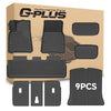 G-PLUS Floor Mats & Cargo Liner Compatible with Tesla Model Y 2020 2021 2022 2023 2024 5-SEAT (NOT for 7-SEAT) TPE All Weather Custom Fit Cargo Trunk Backrest Liners 1st & 2nd & 3rd Row,9PCS Black