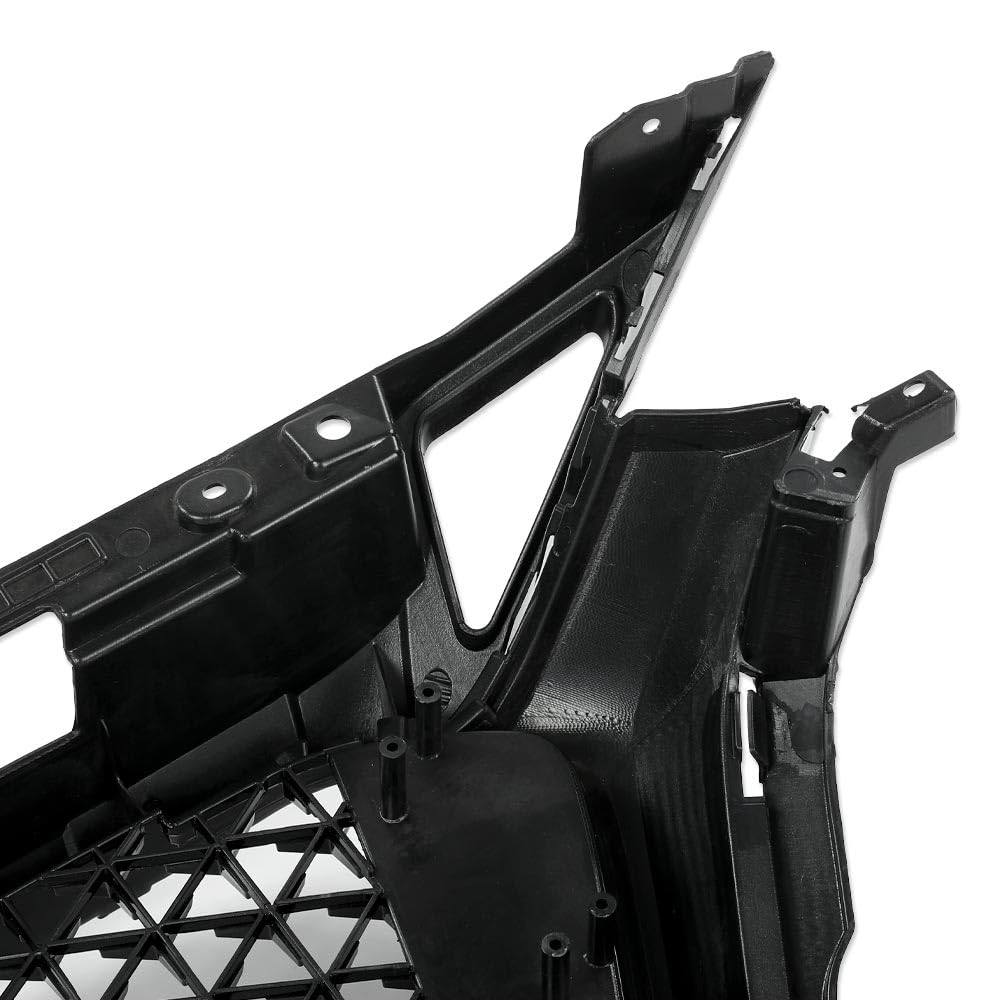 G-PLUS Front Bumper Upper Grille Compatible with Mazda 3 Axela 2017-2018 Honeycomb Mesh Grill ABS Painted Glossy Black