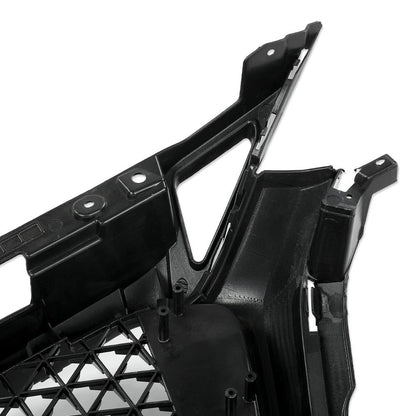 G-PLUS Front Bumper Upper Grille Compatible with Mazda 3 Axela 2017-2018 Honeycomb Mesh Grill ABS Painted Glossy Black