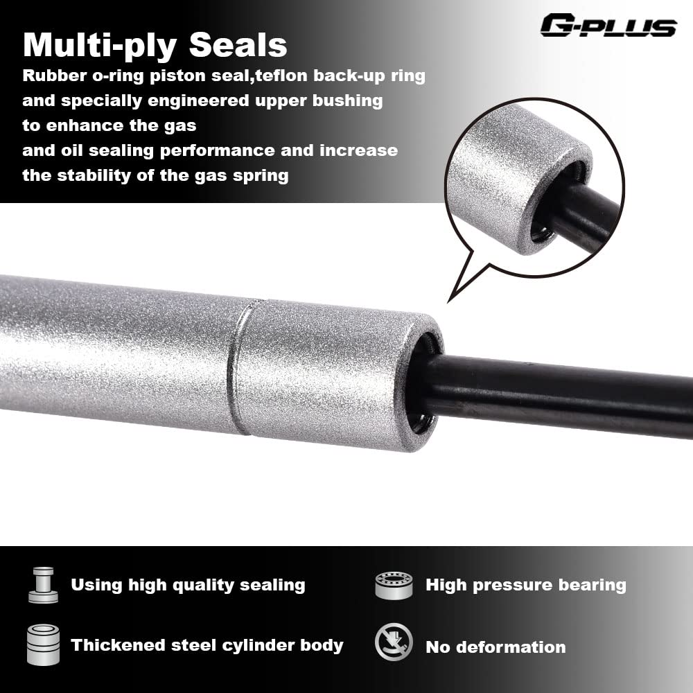 【Multi-Colored】 G-PLUS 12.52" Tailgate AssistShock Struts Bar Lift Support 4422 Compatible with Chevy Camaro 1982-1992, Pontiac Firebird 1982-1992 SG430001,14019161Gas Spring Struts Matt Silver