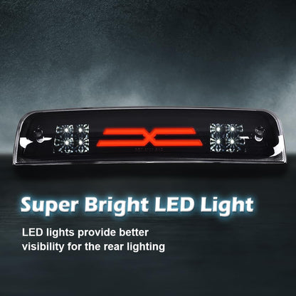 G-PLUS LED Bar Third Brake Light Compatible with Dodge Ram 1500 2009-2010/Fit Dodge Ram 2500 3500 2010/Fit Dodge Ram 1500 2500 3500 2011-2017 High Mount Stop Light Smoky Lens Black Housing