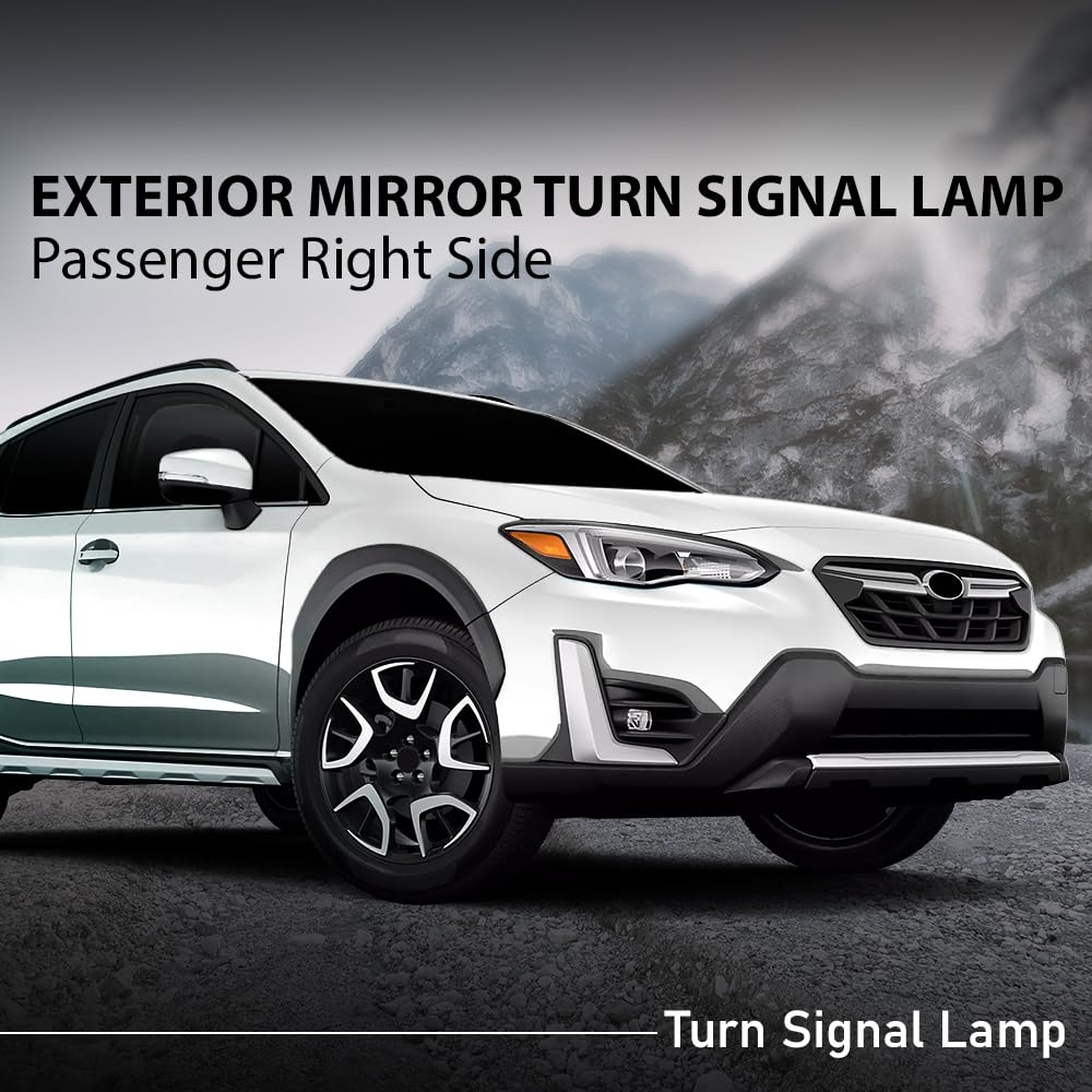 G-PLUS Exterior Mirror Turn Signal Light Lamp Passenger Side Compatible with Subaru Ascent/Crosstrek/Forester/Impreza/Legacy/Outback 2017-2023 84401FL000