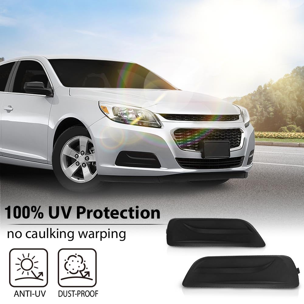 G-PLUS Fog Light Cover Compatible with 2013-2015 Chevy Malibu/2016 Chevy Malibu Limited Front Bumper Fog Light Hole Cover Left & Right Side 20768847, GM1039141, 20768848, GM1038141