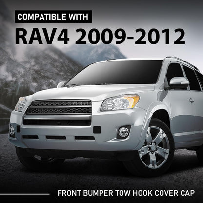 G-PLUS Front Bumper Tow Hook Cover Cap 2Pcs Compatible with Toyota RAV4 2009-2012 532860R020