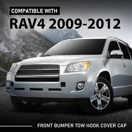 G-PLUS Front Bumper Tow Hook Cover Cap 2Pcs Compatible with Toyota RAV4 2009-2012 532860R020