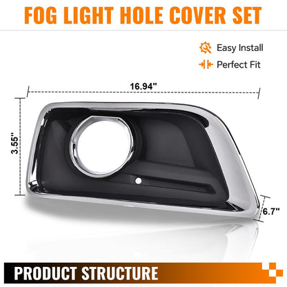 G-PLUS Front Bumper Fog Light Cover Driver and Passenger Side Compatible with Chevy Malibu Eco 2013-2014,Fit Chevy Malibu 2013-2015,Fit Chevy Malibu Limited 2016 Fog Lamp Cover GM1039136 GM1038136