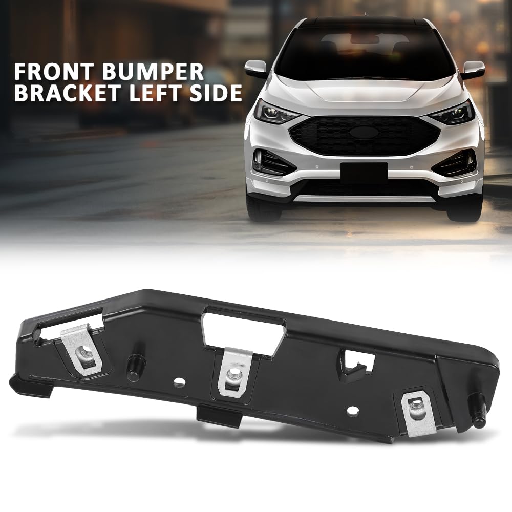 G-PLUS Front Left Side Bumper Mount Bracket Compatible with Ford Edge 2019-2022 PP Black