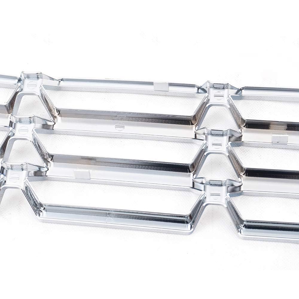 G-PLUS Grille Insert Chrome Snap On Front Lower Compatible With Chevy Silverado 1500 2016-2018 Chrome Inserts Grille