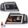 G-PLUS LED DRL Headlights Compatible with Ford F150 2004-2008/Fit 2006-2008 Lincoln Mark Lt(NOT Compatible with 2004 F150 Heritage/Flareside Beds Models) Clear lens Black Housing Clear Reflector