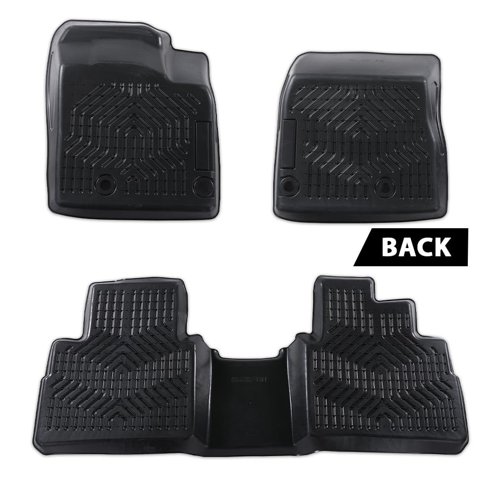G-PLUS TPE Floor Mats Compatible with Nissan Rogue 2021-2024 2025(No Sport Models) 3PCS Car Mats 1st & 2nd Row All Weather Floor Liners Accessories Cargo Liner Black