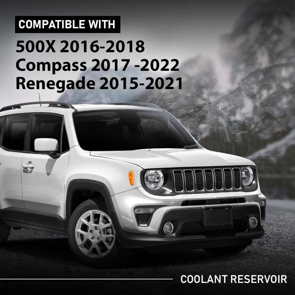 G-PLUS Coolant Overflow-Reservoir Compatible with Fiat 500X 2016-2018,Fit Jeep Compass Renegade 2015-2022 68289857AA