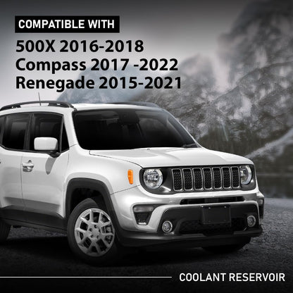 G-PLUS Coolant Overflow-Reservoir Compatible with Fiat 500X 2016-2018,Fit Jeep Compass Renegade 2015-2022 68289857AA