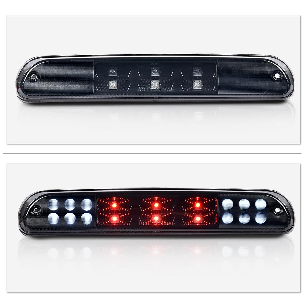 G-PLUS LED 3rd Brake Light Compatible with Ford F250 F350 F450 F550 Super Duty 1999-2015 Stop Cargo Light Smoke Lens Black Housing CC3Z13A613A,CC3Z13A613B