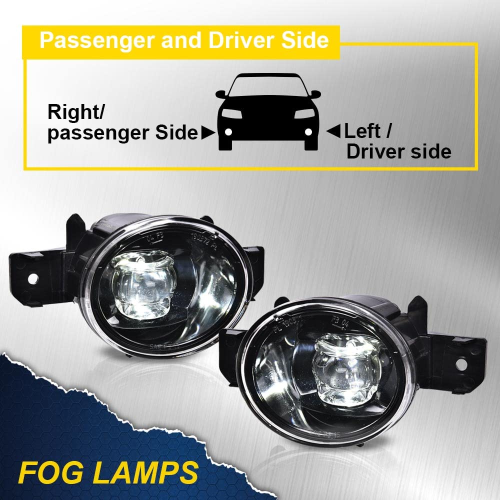 G-PLUS Fog Lights Assembly Replacement for 2019 2020 Nissan Altima 4-Door Sedan S SL SR SV Front Bumper Fog Lights w/Bulb Clear Lens LED Fog Lamps (Pair)