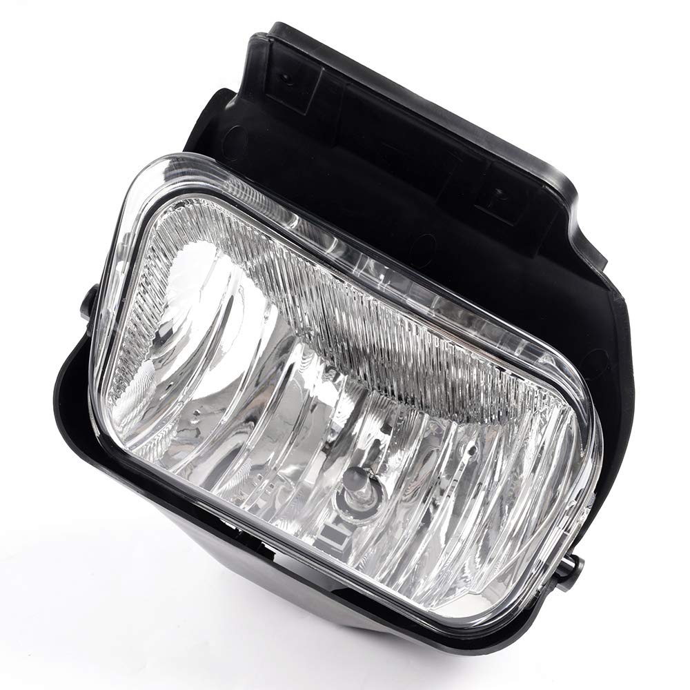 G-PLUS LED Headlights & Fog Lights Left and Right Compatible with Chevy Avalanche 2003-2006 / Silverado 1500 2500 3500 & HD (Clear Lens Black Housing Amber Reflector Headlight + Fog Light)