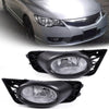 G-PLUS Fog Lights H11 12V 55W Halogen Lamp Compatible with 2009-2011 Honda Civic Sedan 4 Door with Bulbs & Wiring Harness & Switch Kit Real Glass Clear Lens