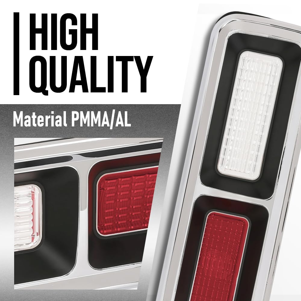 G-PLUS Tail Light Set, Bezels, Lens, Right & Left Compatible with Chevy Camaro 1968 Red