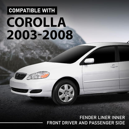G-PLUS Inner Fender Liner Set Front Left and Right 2Pc Compatible with Toyota Corolla Sedan 2003-2008 TO1249119