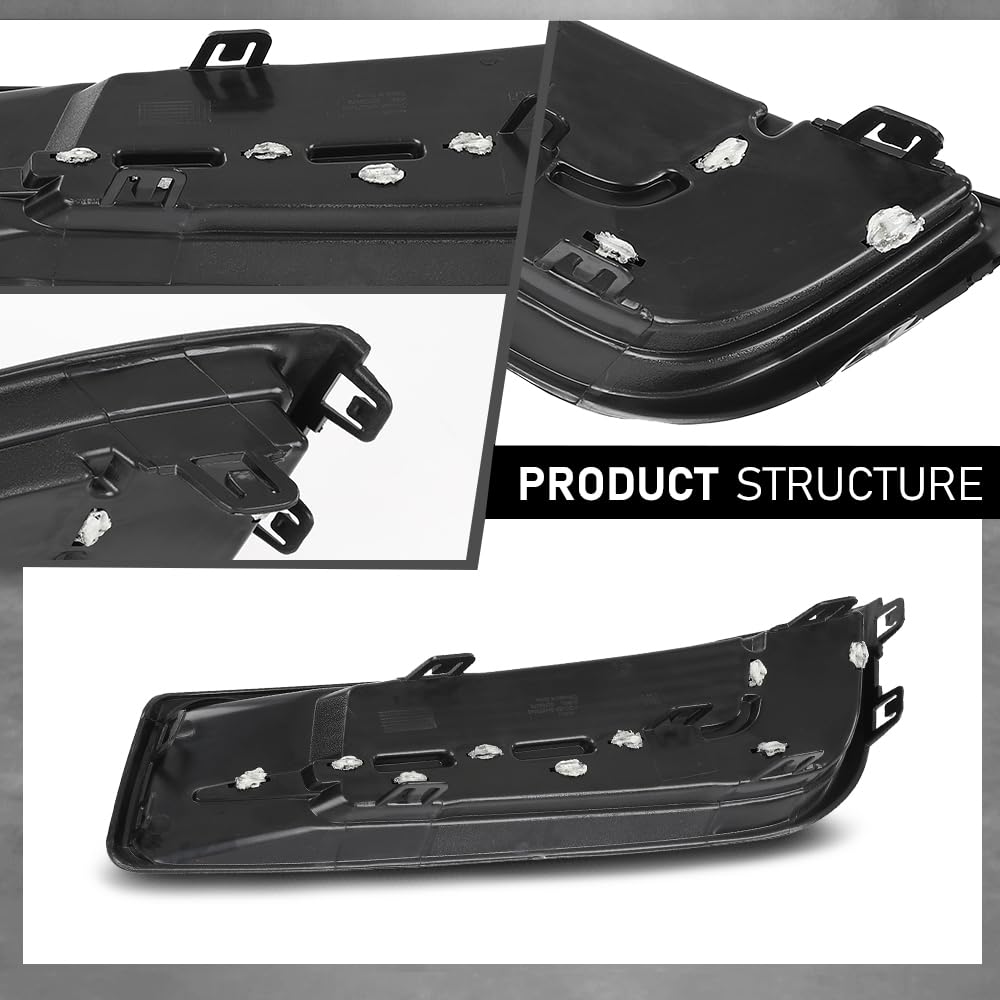 G-PLUS RH Right Fog Light Cover Compatible with Cadillac XTS 2013-2017 GM1039153, 20901631 Chrome Black