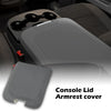 G-PLUS Leather Center Console Lid Armrest Jump Seat Cover Gray Compatible with 2013-2018 Dodge Ram