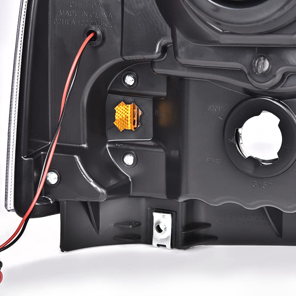 G-PLUS LED Smoked LED DRL headlights, Compatible with 2005 2006 2007 Ford F250 F350 F450 F550 Super Duty Bumper Headlamps, Smoky Lens Black Housing Amber Reflector,faros delanteros