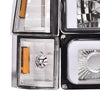 G-PLUS LED DRL headlights, Compatible with 1994 1995 1996 1997 1998 1999 GMC C1500 K1500 Yukon bumper Headlamp, Clear lens Chrome Housing Amber Reflector