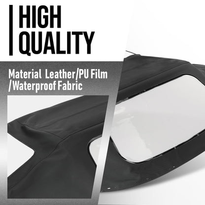 G-PLUS Convertible Soft Top w/Plastic Window Compatible with Mazda Miata 1990-2005 Black
