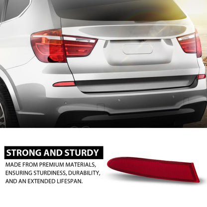 G-PLUS Rear Left Bumper Reflector Compatible with BMW X3 2011-2017 Models With M Aerodynamics Package (Code S715A) 63147217315, BM1184104C Red