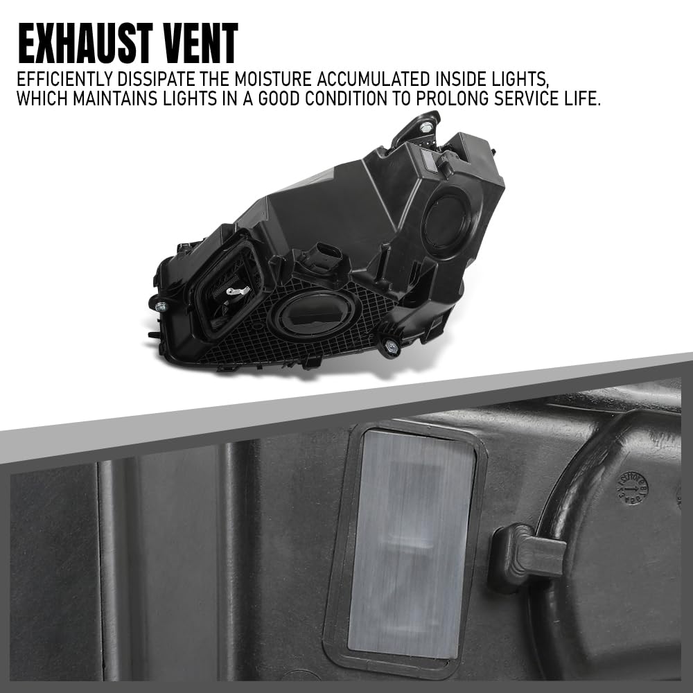 G-PLUS LED Headlight Front Right Side Compatible with Benz GLC Class X253/C253 2020 2021 2022 LED Model, Fit Headlight Without Adaptive Only 2539069203, MB2503262 Black