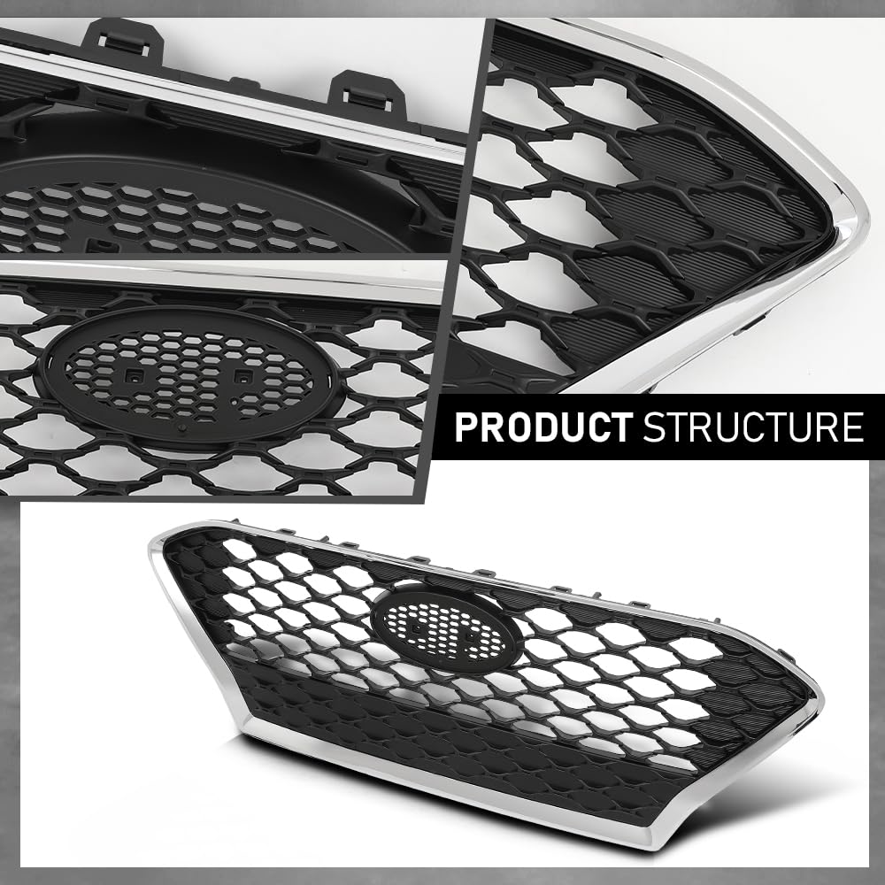 G-PLUS Front Bumper Grille Chrome Trim Compatible with Hyundai Kona Hatchback 2018-2021 86350J9100
