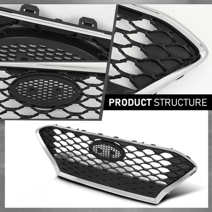 G-PLUS Front Bumper Grille Chrome Trim Compatible with Hyundai Kona Hatchback 2018-2021 86350J9100