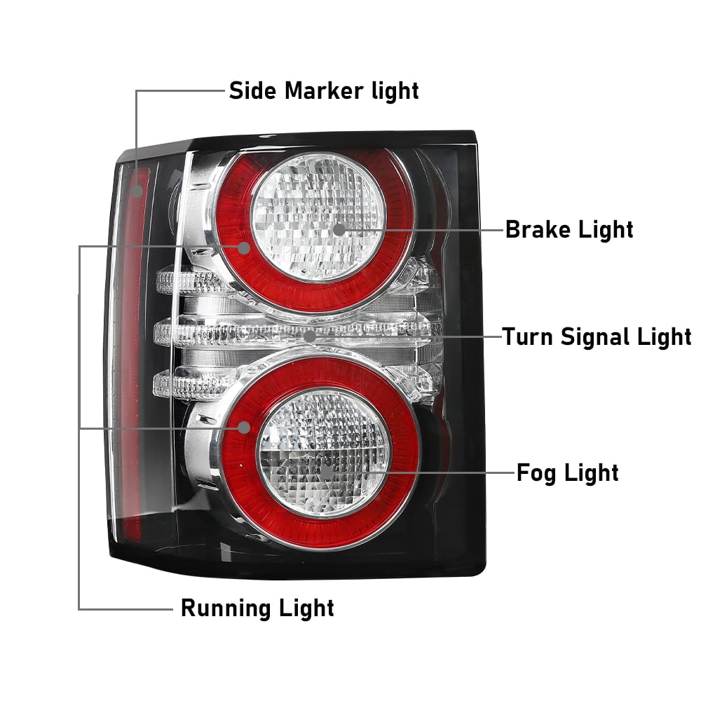 G-PLUS Tail Light Rear Brake Lamp Driver Side Compatible with Land Rover Range Rover 2012 Luces Traseras Rear Brake Lamps Assembly