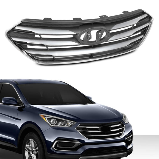 G-PLUS Grille Assembly Compatible with Hyundai Santa Fe Sport 2017 2018 ABS Plastic Grill 863514Z500, HY1200201