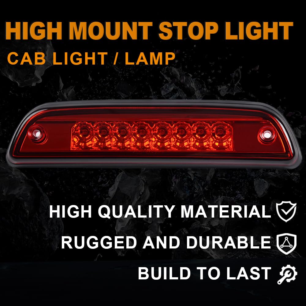 G-PLUS Rear LED 3rd Third Brake Light Compatible with Toyota Tacoma 1995-2017 High Mount Stop Light(Red Lens)