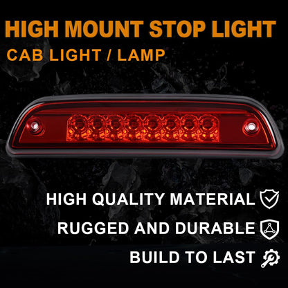 G-PLUS Rear LED 3rd Third Brake Light Compatible with Toyota Tacoma 1995-2017 High Mount Stop Light(Red Lens)