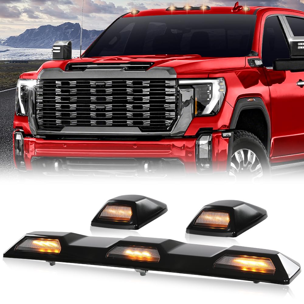 G-PLUS LED Amber Roof Marker Lamp Kit Compatible With Chevy Silverado GMC Sierra 2500HD 3500HD 2020-2023 84747496, 84747497, 84694118, 84948214