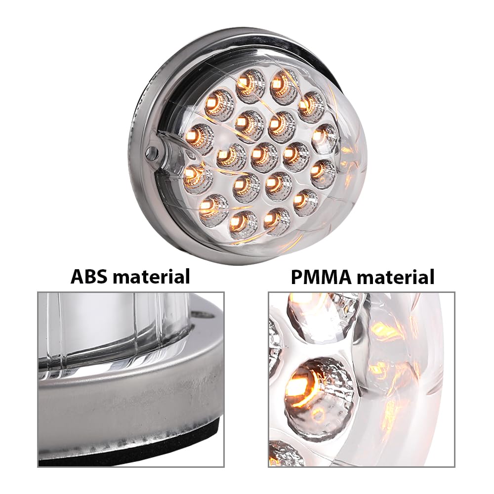 G-PLUS Clear Lens Amber LED Light Marker Turn Signal Light Lamp w/Base universal