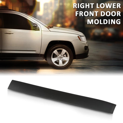 G-PLUS Front Right Exterior Door Molding Compatible with Jeep Compass 2011-2017 Black 5182562AB