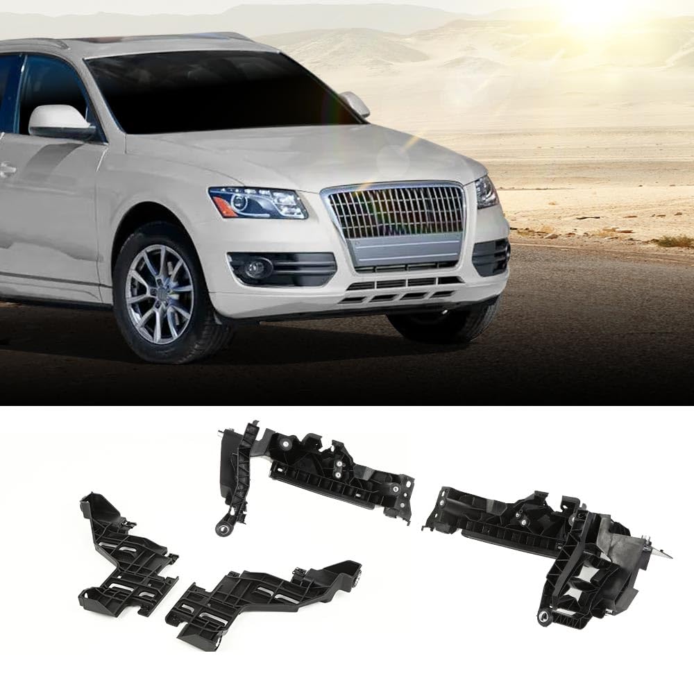 G-PLUS Headlight Mount Support Plate Bracket Set 4Pcs Compatible with Audi Q5 (8R) 2009-2012 Black 8R0805607A, 8R0805607B, 8R0805608A, 8R0805608B