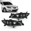 G-PLUS Projector Headlights Headlamps Fit Mazda 3 4-Door Sedan 2004-2009 NOT Fit Hatchback Models, Not Fit Factory HID Models Clear Lens Black Housing Clear Reflector,faros delanteros