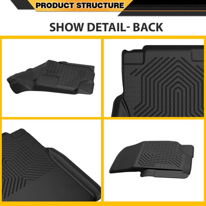 G-PLUS Cargo Liners,Compatible with 2015-2024 2025 Ford F150 Super Crew(Fit 22-24 Lightning Models),3PCS Black Non-Slip All Weather Full Cover Protection Floor Liners