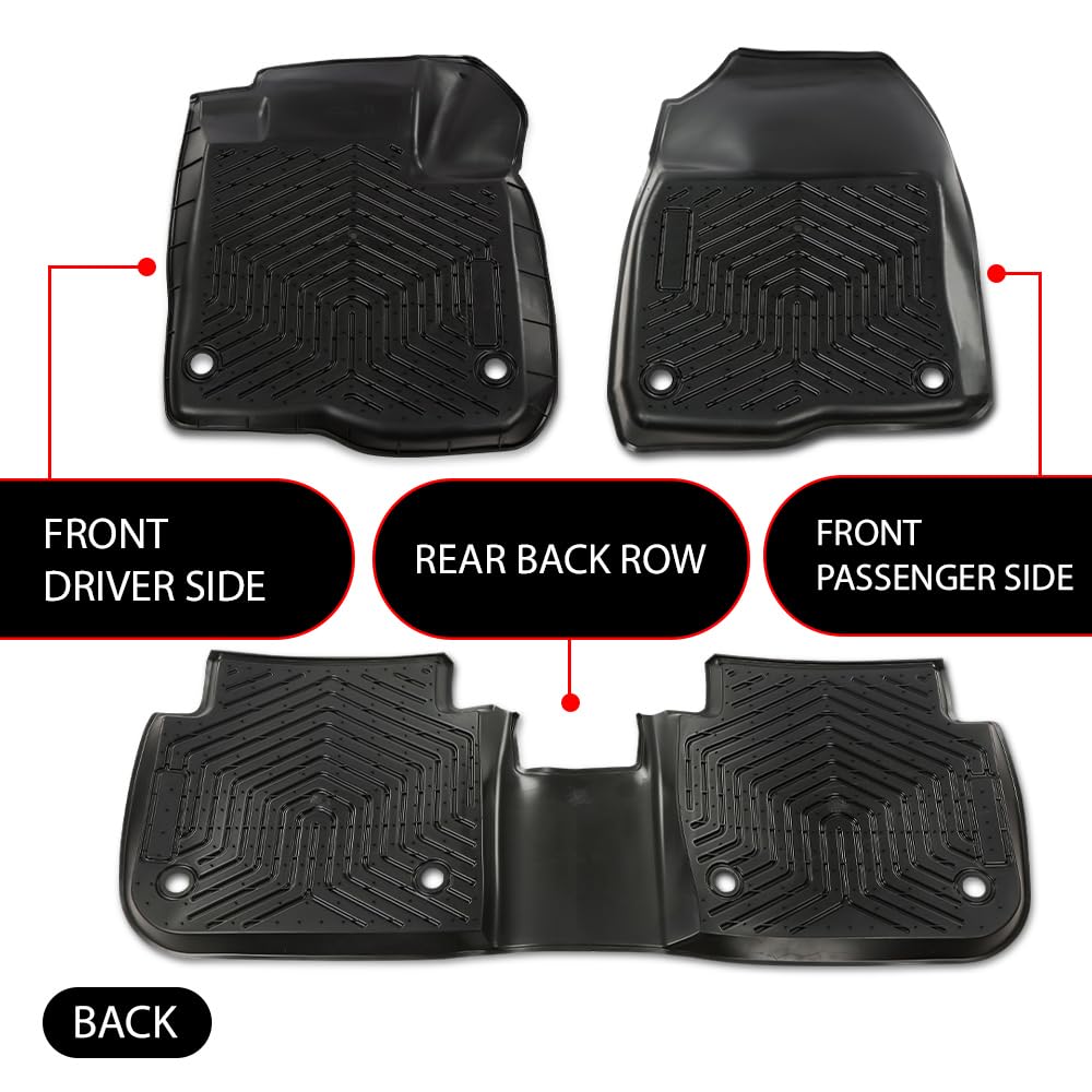 G-PLUS Floor Mats 3PCS Compatible with Honda CRV 2023 2024 2025(Include Hybird), TPE All Weather Full Cover Protection 3 Piece Black