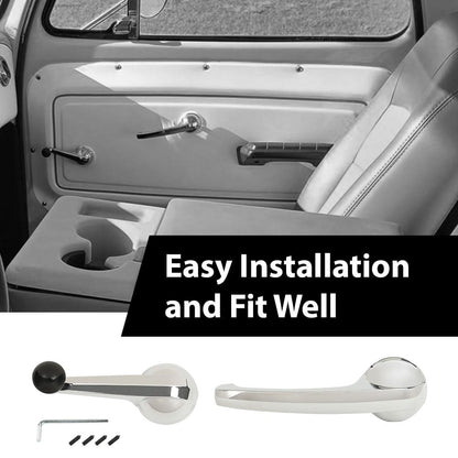 G-PLUS Inside Door Handles and Window Cranks Set Compatible with Chevy & GMC Truck 1947-1966 Chrome