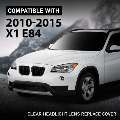 G-PLUS Clear Headlight Lens Replace Cover Compatible with BMW X1 E84 2010-2015 Left and Right Side