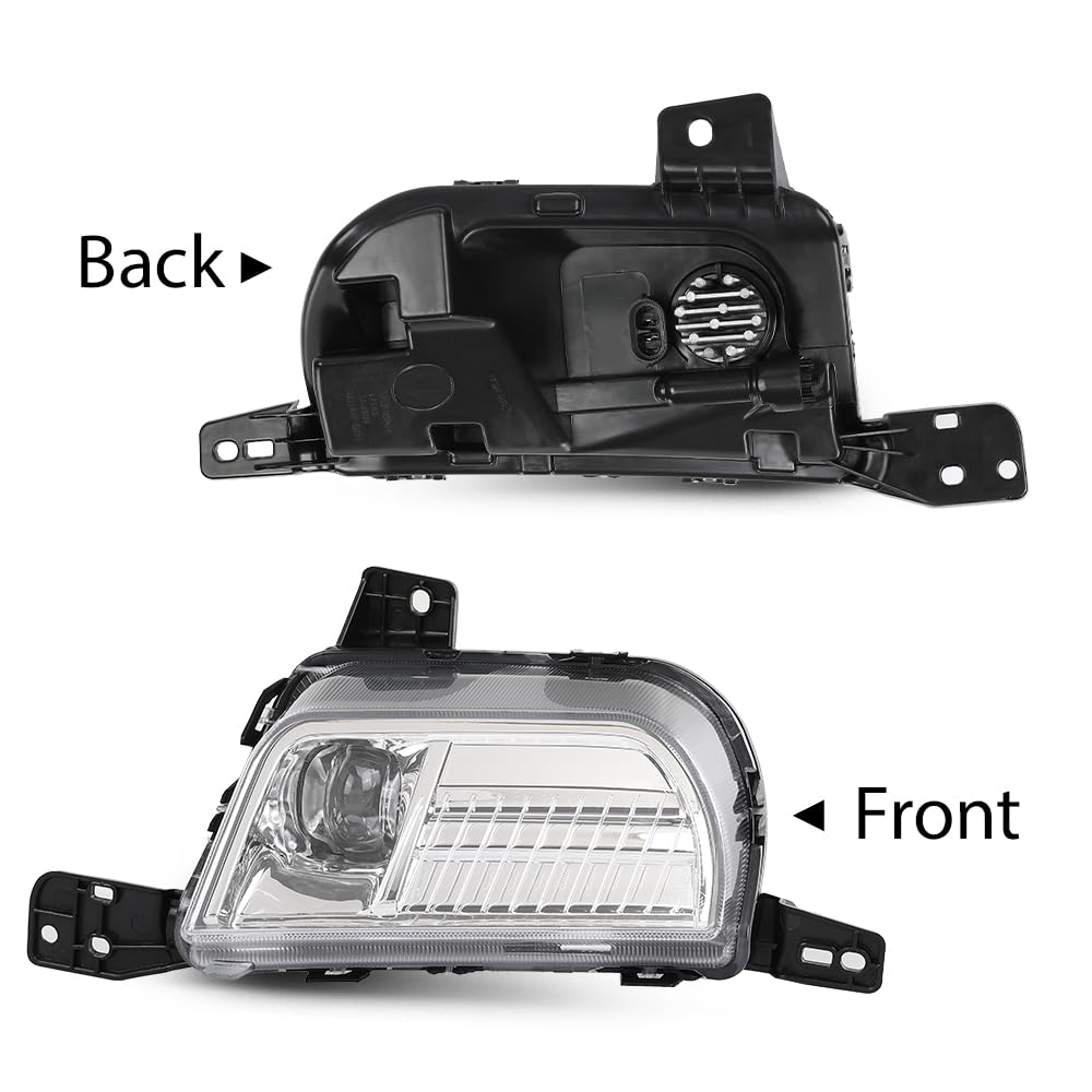 G-PLUS LED Fog Light Driving Lamp Right Side Clear Compatible with Ford Edge 2019-2024 PKT4B-15B242-AD, PKT4B15B242AD