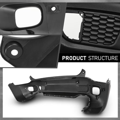 G-PLUS Rear Bumper Cover Fascia Compatible with Jeep Renegade Limited 2015-2018, Fit Models with Blind Spot Sensor and Parking Aid Sensor, 6AE88LXHAA, CH1100A42