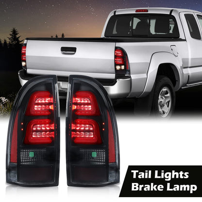 G-PLUS LED Tail Lights Assembly, Fit Toyota Tacoma 2005-2015 Rear Brake Lamps,Left & Right 8155004150, 8156004150,Smoky Lens Black Housing Luces Traseras