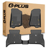 G-PLUS Floor Mats 3PCS Compatible with Jeep Wrangler Unlimited 4XE 4 Door 2021 2022 2023 2024 2025, 1st & 2nd Row All Weather Protection TPE Floor Liners Black