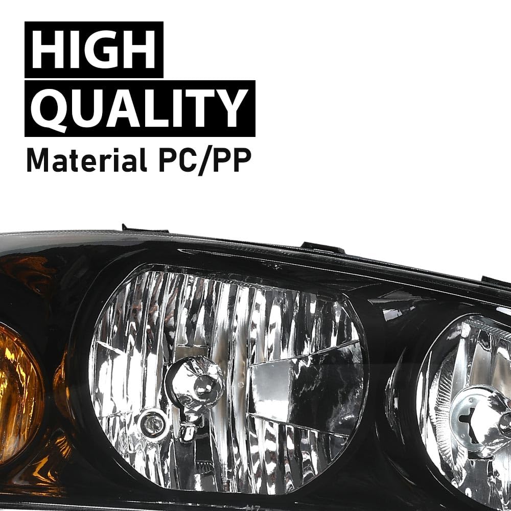 G-PLUS Front Corner Headlights Assembly Compatible with Elantra 2004-2006 Clear Lens Black Housing Amber Reflector Driver & Passenger ‎921012D550 Bumper Headlamps,faros delanteros
