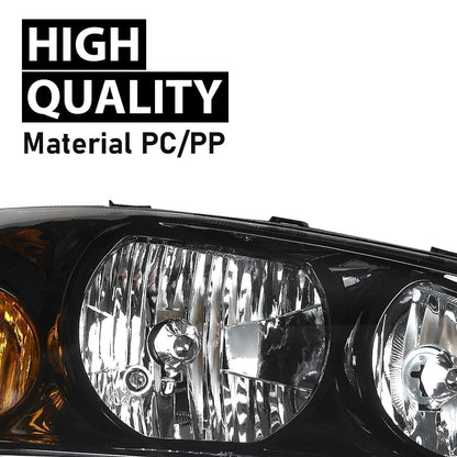 G-PLUS Front Corner Headlights Assembly Compatible with Elantra 2004-2006 Clear Lens Black Housing Amber Reflector Driver & Passenger ‎921012D550 Bumper Headlamps,faros delanteros